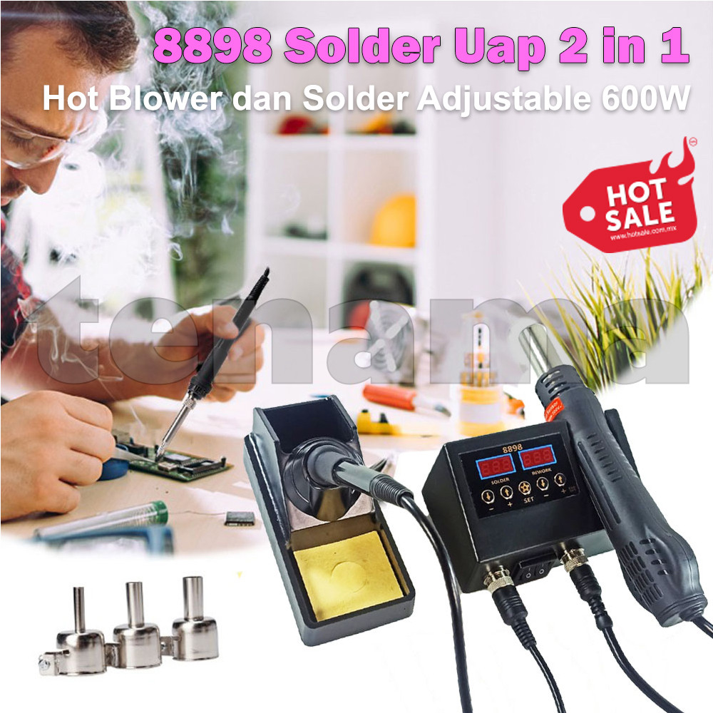 Solder Uap 2 in 1 Hot Blower dan Solder Adjustable 600W