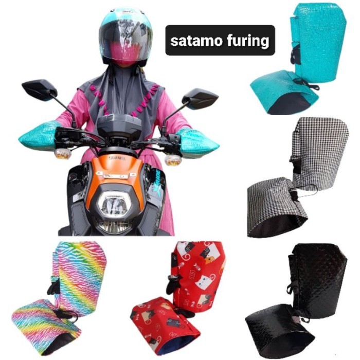 Sarung Tangan Stang Motor Pelindung Kulit Tangan Panas Matahari Satamo Sarstang Motor Matic Pelindung Sinar UV Matahari Anti Panas Waterproof Dilengkapi Tali Universal Cocok Dipakai Semua Motor Sarung Tangan Pengendara Motor Motif Cocok Untuk Pria Wanita