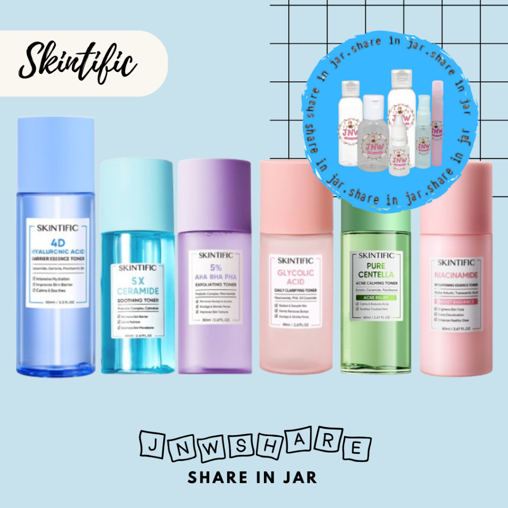 [SHARE IN JAR]  SKINTIFIC Toner 5X Ceramide Soothing Toner I Cica Soothing Essence Toner I Pure  I 4