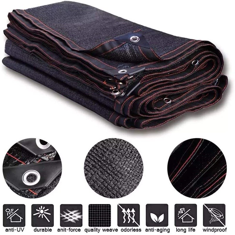 Paranet 95% Lebar 2/3/4 Meter Shading Net Nylon Anti Panas Enkripsi 12-Pin Jaring Paranet Pelindung