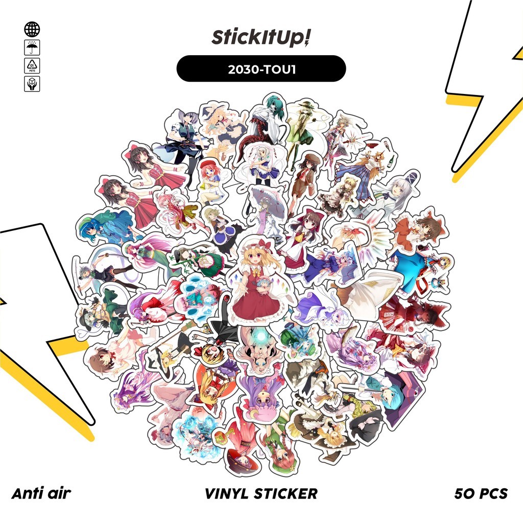 

COD✨ 50 Pcs Stiker GAME SERIES TOUHOU PROJECT CHARACTER MIX 01 Lucu Anti Air Untuk Dekorasi Notebook Sepeda Skateboard Handphone DIY