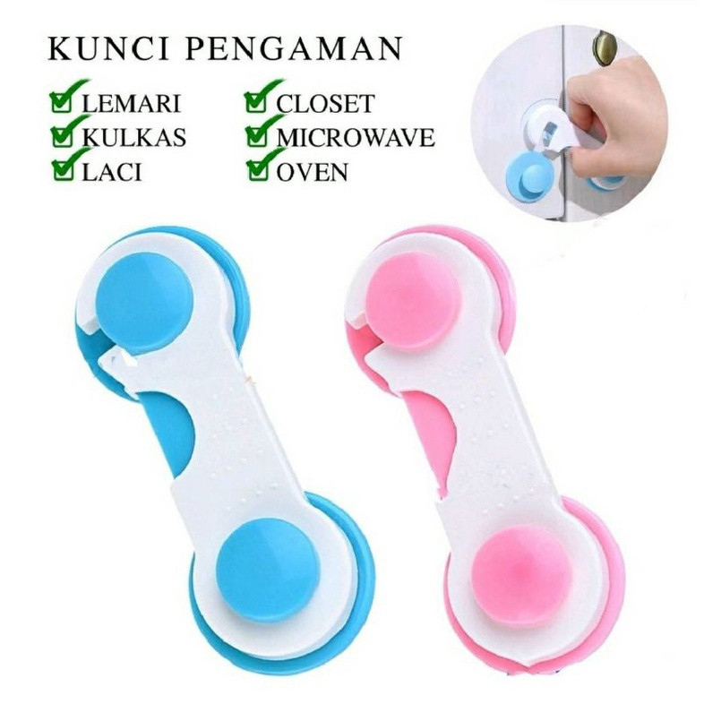 Kunci Pengaman Pengunci Laci Lemari Kulkas / Perekat Tempel Pengait Kulkas Pengait Pintu Penahan Kul