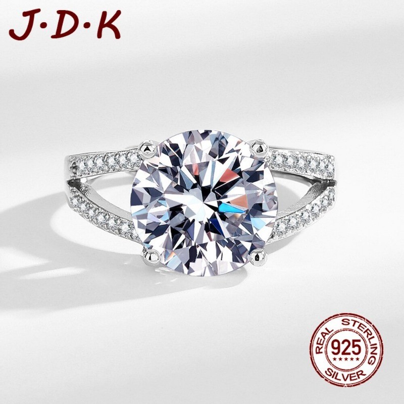 JDK 925 Silver 5 Carat Cincin Wanita 5A Zircon