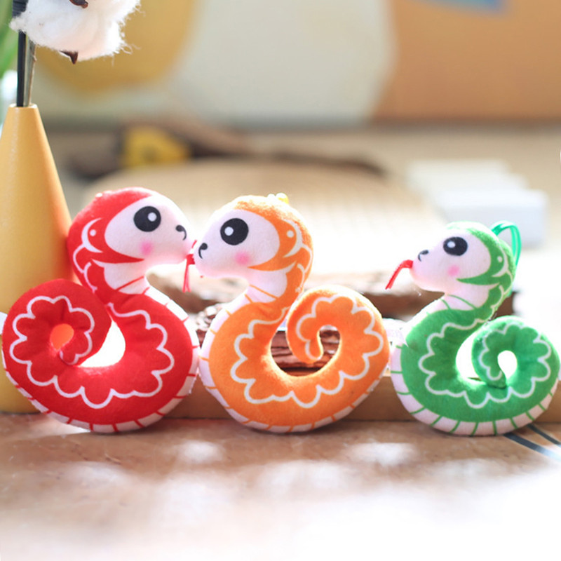 

Cute Snake Pendant Plush Doll Pendant Creative Keychain Doll Bag Ornament Car Key Accessories Couple Birthday Toys For Girls