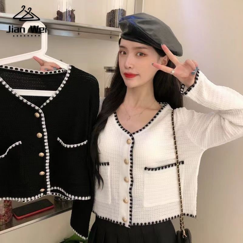 Cardigan Rajutan Korean -- Atasan V-Neck Wanita Gaya Baru Cardigan Rajutan Wanita Baju Rajut Kardiga