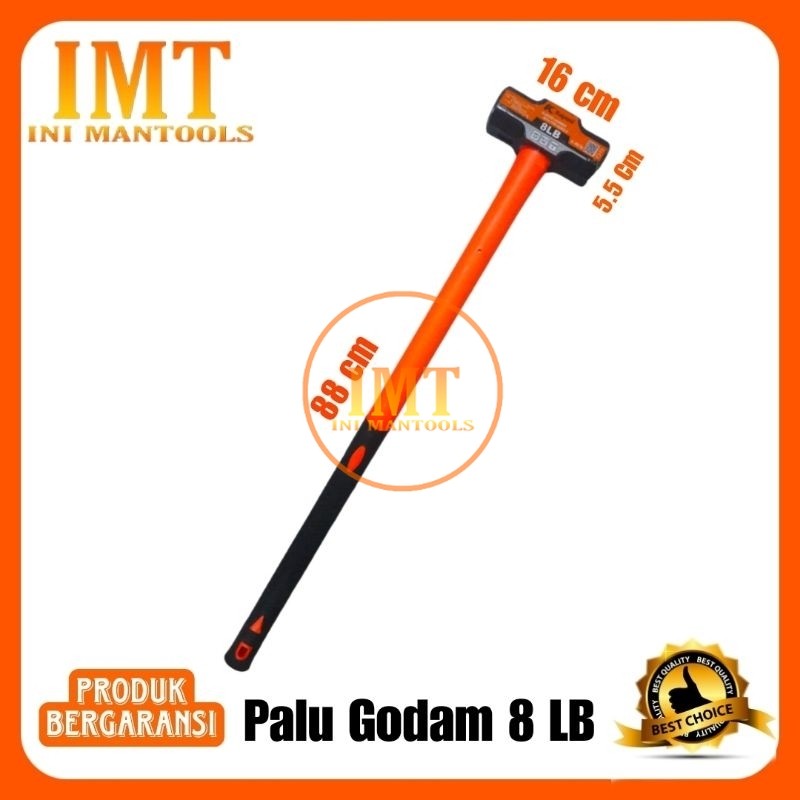 Kapusi Palu Godem Batu Beton Tembok 8 LB Palu Godem/Bogem/Godam Gagang Fiber K-9576