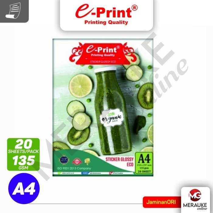 

RK Kertas Foto E-Print Sticker Glossy ECO A4 135gsm 20s