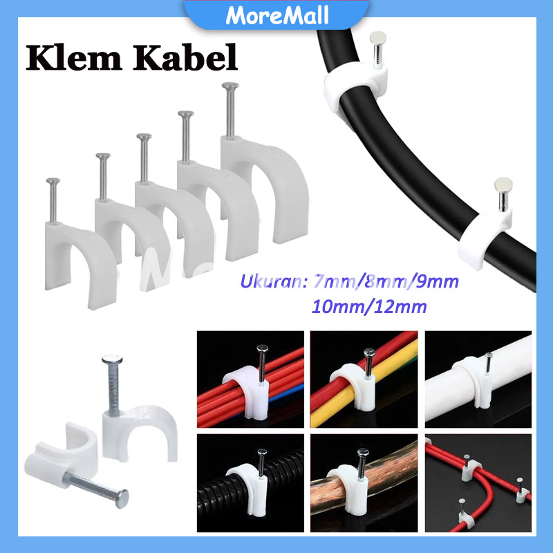 Klem Kabel Listrik /100Pcs Klem Kabel Paku Beton