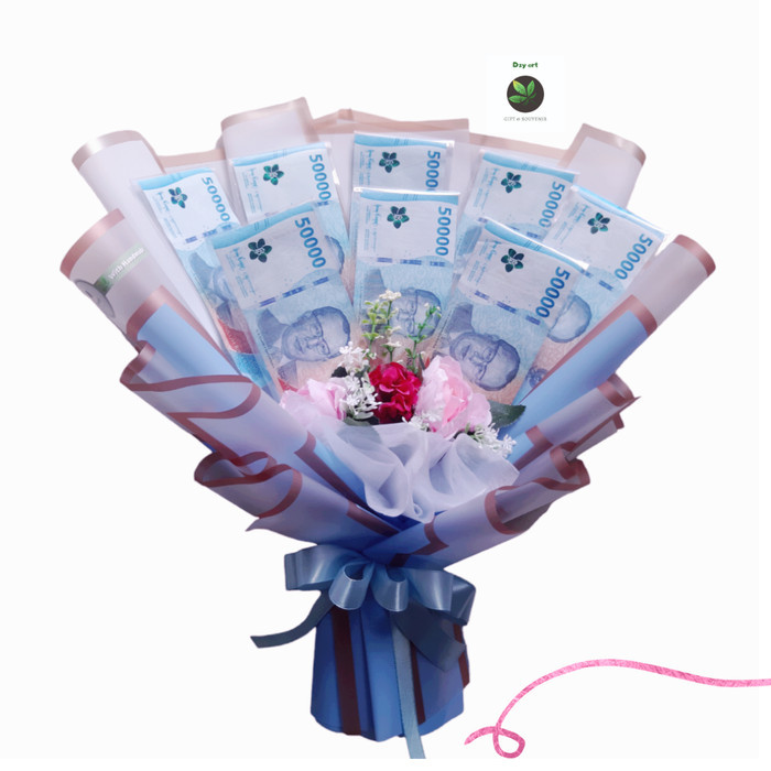 Buket Uang KOSONGAN - Bouquet Money - Buket Wisuda - Buket hadiah - 5 Lembar, Cowok