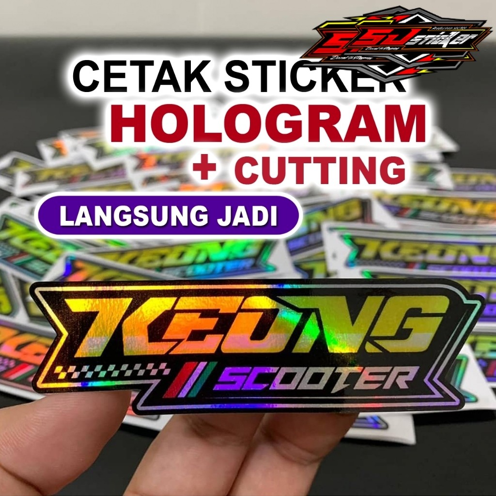 

Cetak Stiker Hologram cutting sticker gilap kilap warna sticker club stiker sound custom