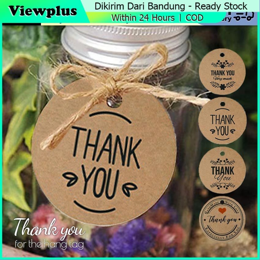 

100Pcs Hangtag Thank you FREE Tali / Hang Tag Hangtag Kartu Ucapan Thank You Parcel Kue Hamper Suvenir