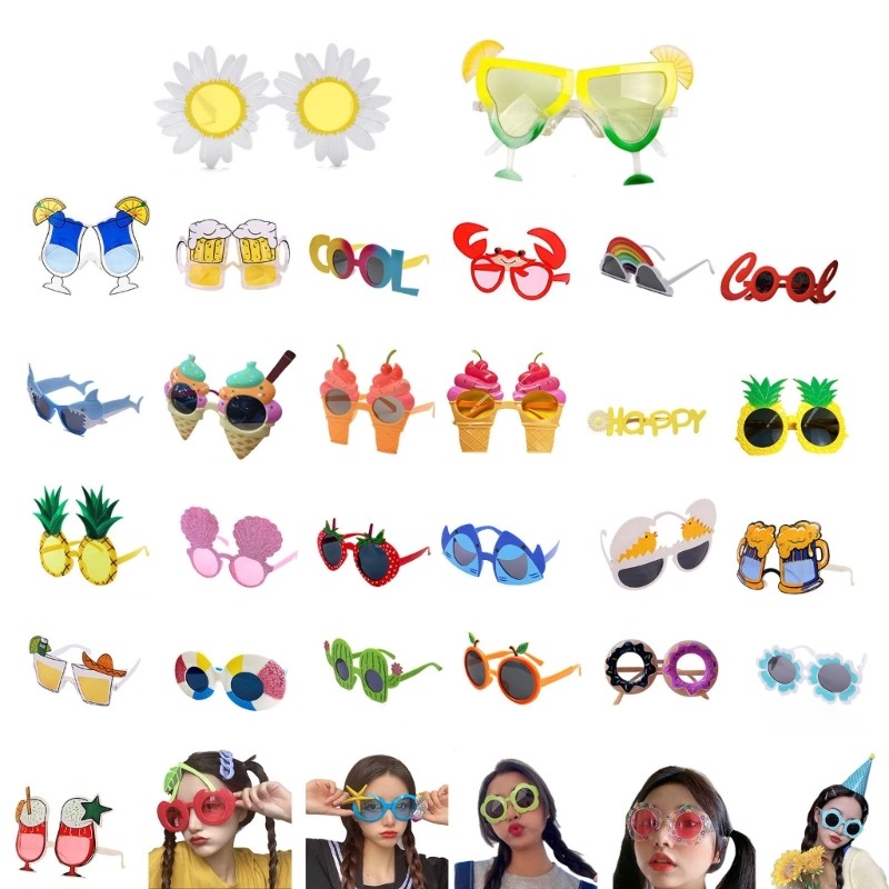 

Tropical Luau Party Sunglasses Fun Dress Prop Hawaiian Party-Favor Glasses for Adults Beach Themed Party Decorations