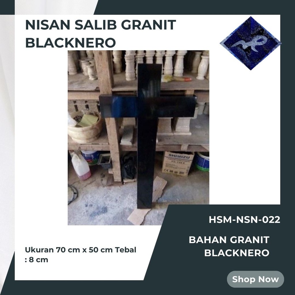 Nisan Salib Granit Blacknero