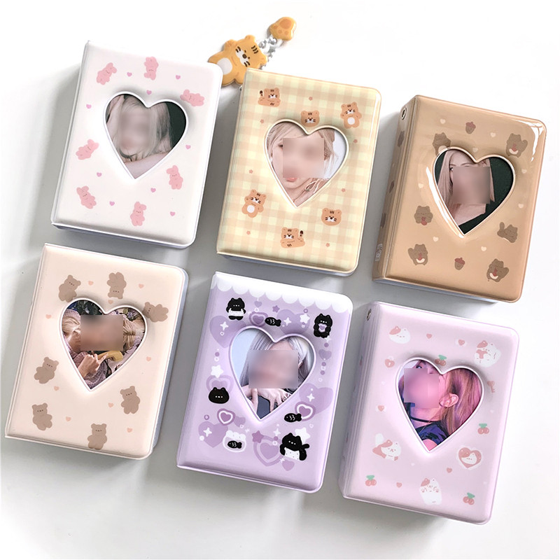 Ins Pink Black Lace Plaid Photo Album Kpop Korea Idol Star Chasing Binder Photocard Holder 3 Inch