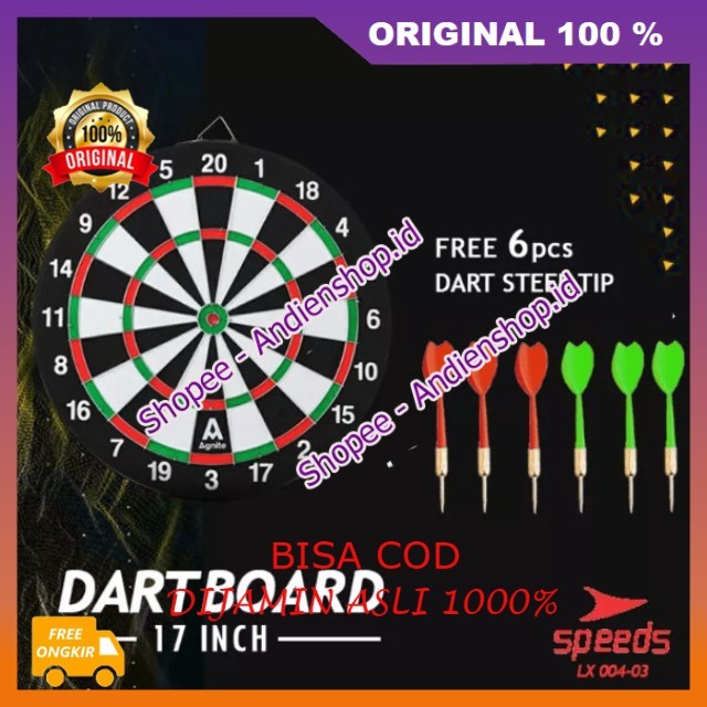 Speed Dart Board Game Besar 17 Inch Dart Panahan Dinding Board Busur 004-3 100% ASLI