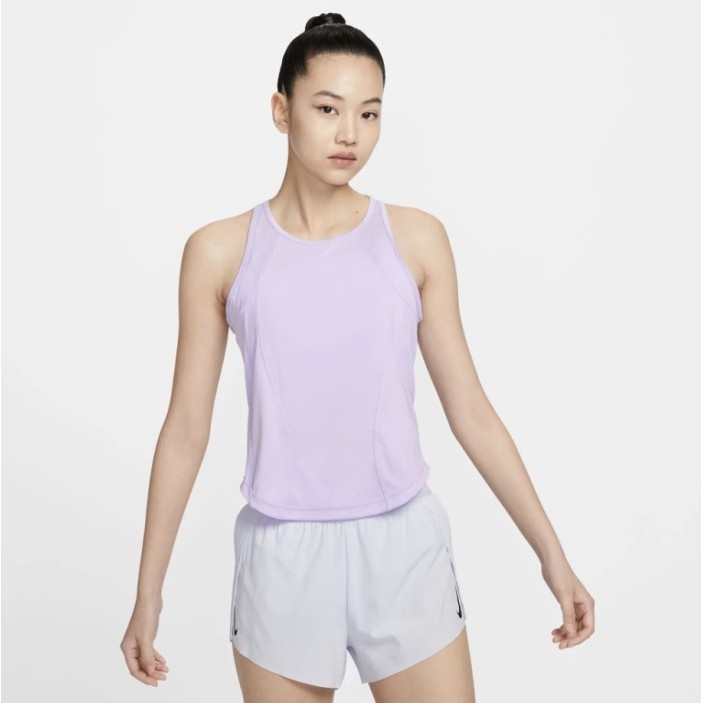 (100% ORIGINAL) NIKE Women Running Fast Dri-FIT Run Sleeveless Tee Shirt Tank Top Lari Wanita Lilac 