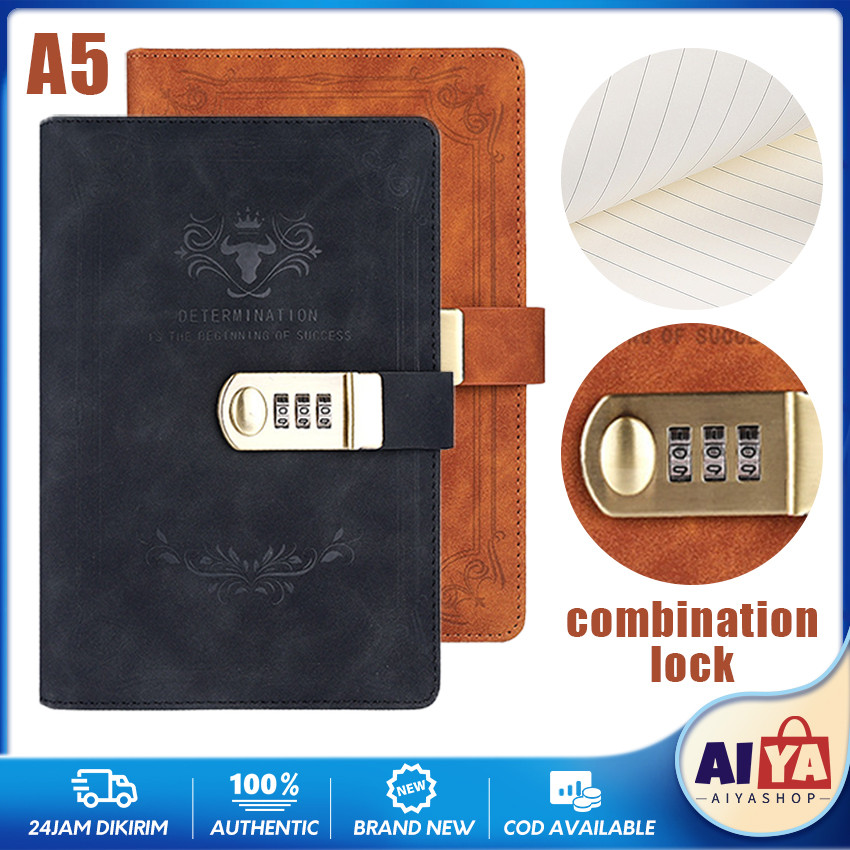 

A5 Buku Agenda Dengan Kode Angka Buku Agenda Kerja Meeting Catatan Planner Notebook Notepad Diary Binder Cover Kulit A5