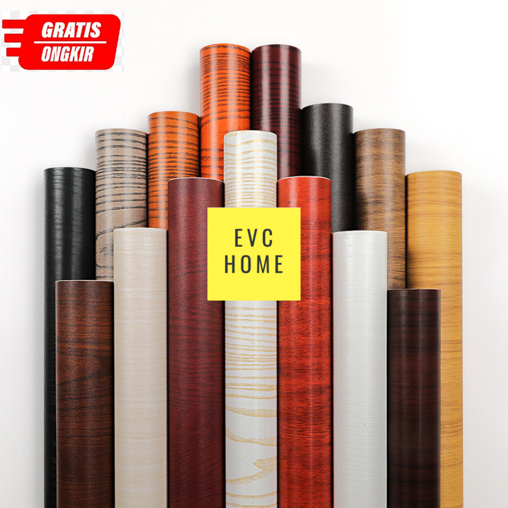 EVCHOME 60CM x 3M Wallpaper Sticker Lemari/HPL Sticker Lemari Serba Guna/Wallpaper Dinding Serat Kay