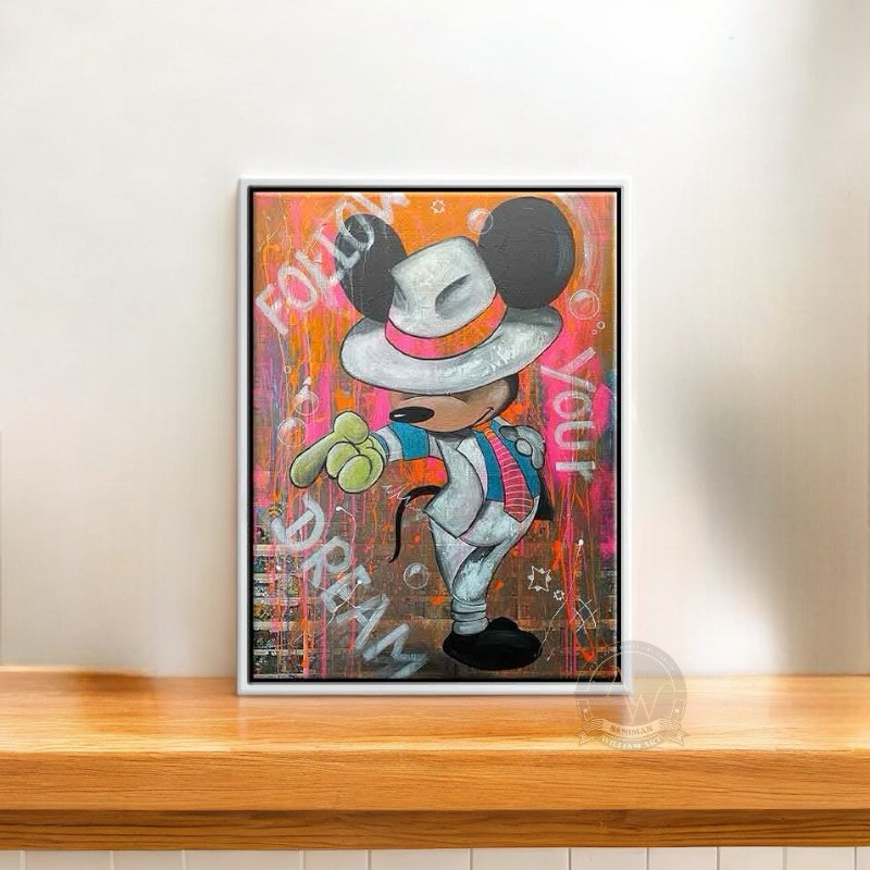 

lukisan abstrak ~ abstract mickey mouse art painting