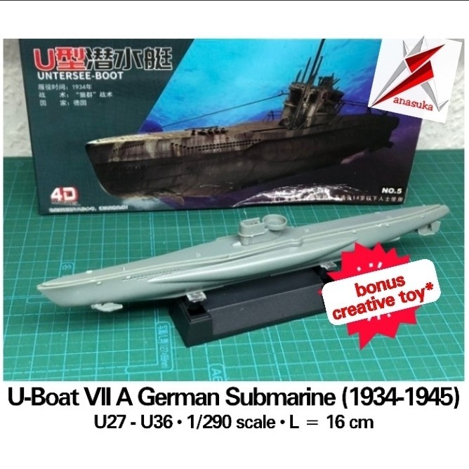 "Anh.S" -  TERMURAH Kapal Selam Miniatur U-Boat VIIA German Submarine Model Kit