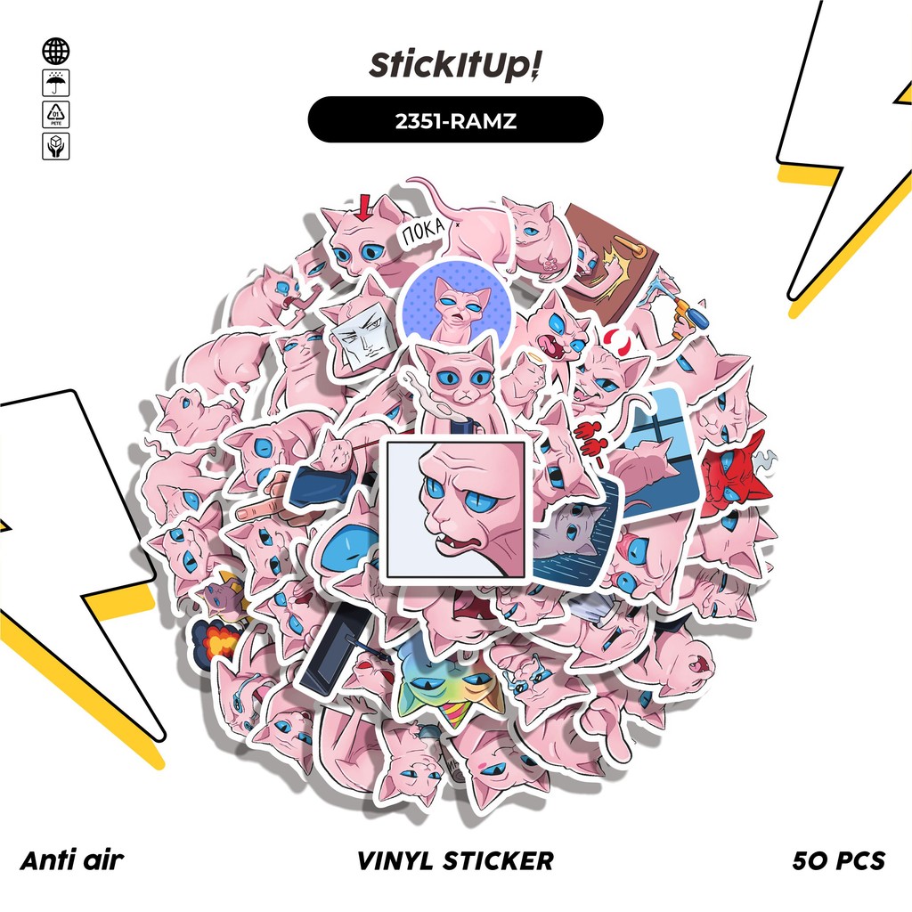 

COD✨ 50 Pcs Sticker Pack FUNNY RAMZEZ STICKER PACK 01 Lucu Aesthetic Vynil Waterproof untuk Freebies Sticker Buku Journal Casing HP Laptop