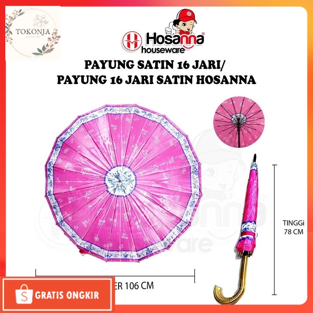 Payung Murah / PAYUNG SATIN 16 JARI/ PAYUNG 16 JARI SATIN HOSANNA