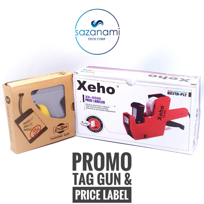 

PROMO 1 SET TAG GUN & LABEL HARGA TAG GUN EVBES PRICE LABEL XEHO - TAGPINS 15MM