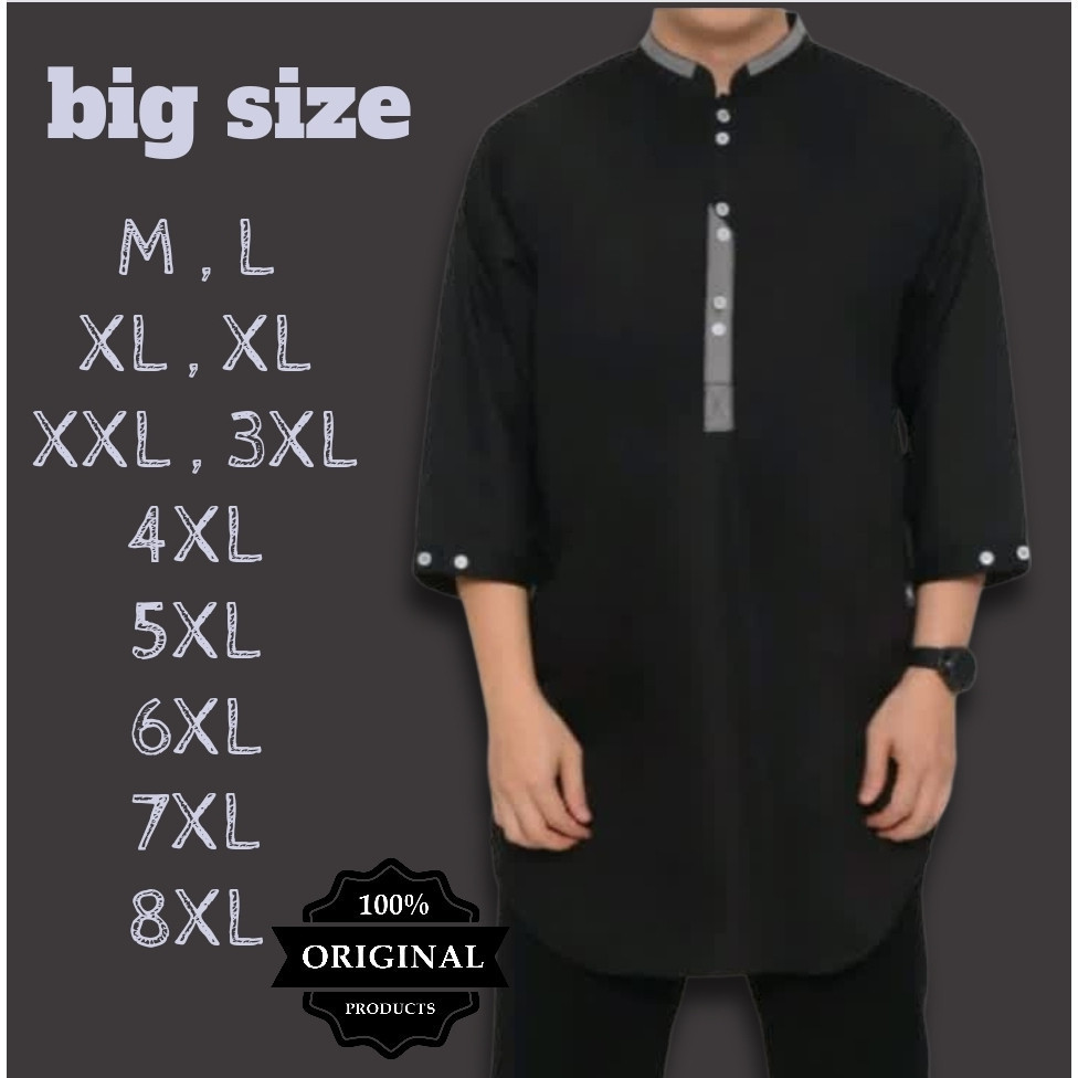 [SALE][HOT] BAJU KOKO KURTA LENGAN 3/4 UKURAN JUMBO BESAR MOTIF GARIS KEKINIAN/KOKO PRIA DEWASA