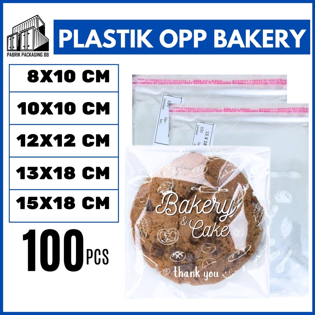 

Plastik OPP Roti Motif Bakery Thank You 8x10 10x10 12x12 13x18 15x18 100 lembar Kantong Plastik Toko Roti Cookies Croisant Bening Transparan