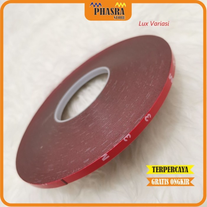 

(LVT) Double Tape Merah Mobil Ukuran 1 Cm X 33 Meter