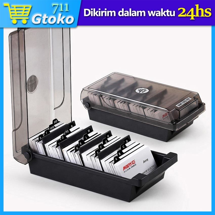 

Kotak Tempat Kartu Nama Tutup Plastik Name Card Organizer Box Anti Debu
