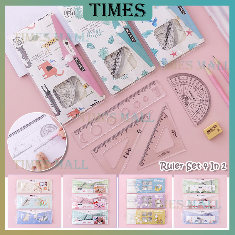 

Penggaris Set Isi 4pcs/Penggaris Set 4 In 1 Tipis 20 Cm/Ruler Set 4 In 1/Penggaris Plastik 1 Set Isi 4 Model/Set Penggaris Plastik 4in1
