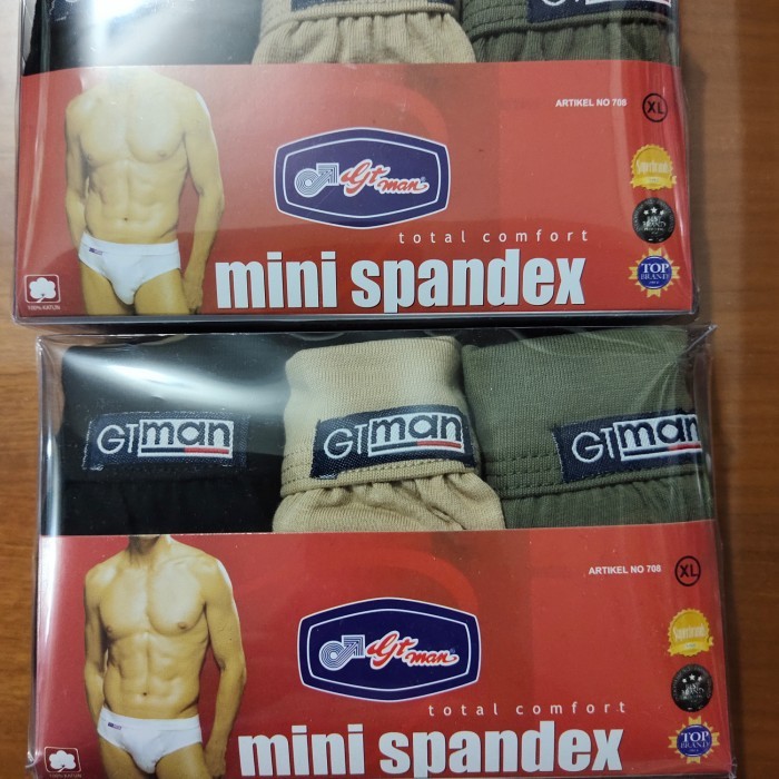 Terlaris ✨ -Celana dalam gt man 708 / cd gt man mini spandex / Cd Gt man 708 - Tanpa putih, S