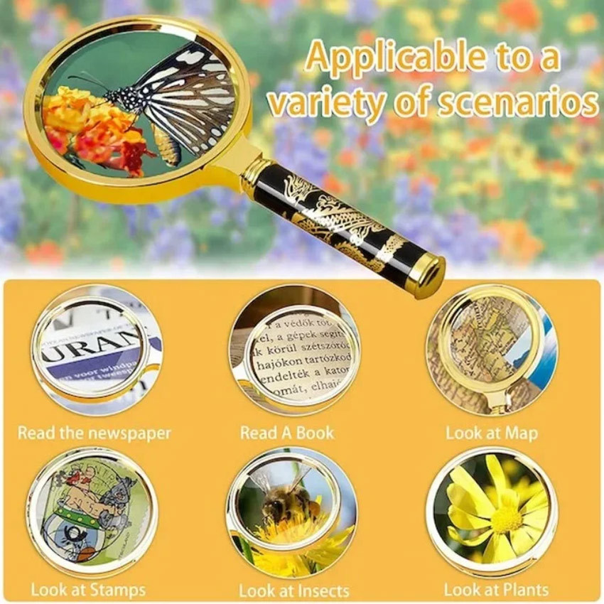 Kaca Pembesar 10X Motif Naga Dragon / Lup Lensa Handheld Magnifier / Magnifyi / Magnifier Gelas Kaca