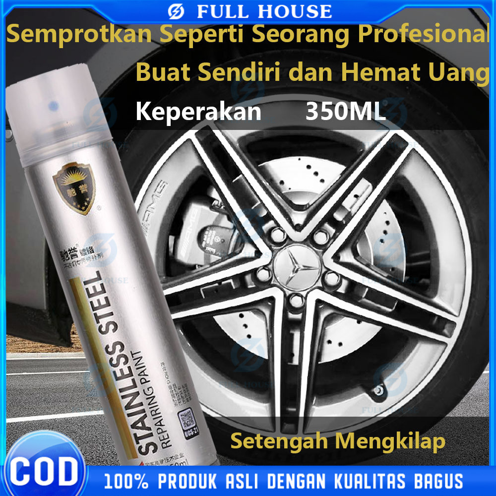 

350 ML Cat Semprot Chrome Sapporo Chrome Spray Paint Anti Karat Warna Stainless Cat Logam Otomotif Krom Cat Semprot Krom Sapporo Baja Tahan Karat Krom Chrome No Rust Chrome paint spray Cartridges With Chrome Plated Steel Wheel Spray