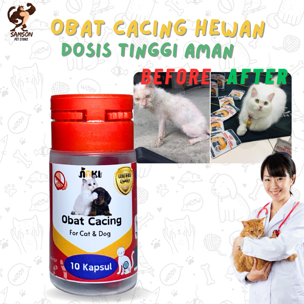 [GROSIR] OBAT CACING KUCING AMPUH HARGA 10 KAPSUL | OBAT CACING KAPSUL BUBUK KUCING ANJING JUAL PERB