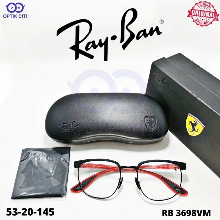 frame kacamata kotak pria Rayban Scuderia Ferrari RB 3698 -V-M F041