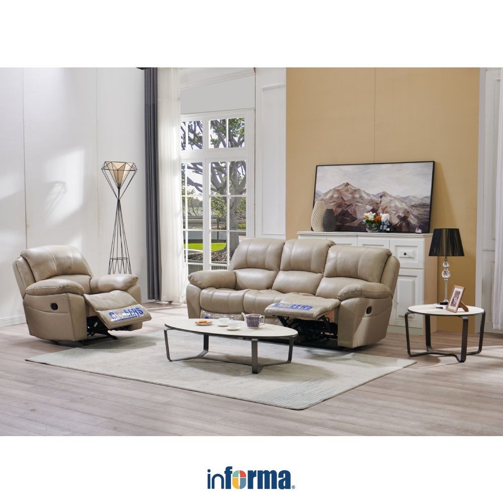 Informa Cheers Maurice Sofa Recliner Kulit Tempat Duduk Rebahan Sofa Santai Ruang Tamu Reclining Cou