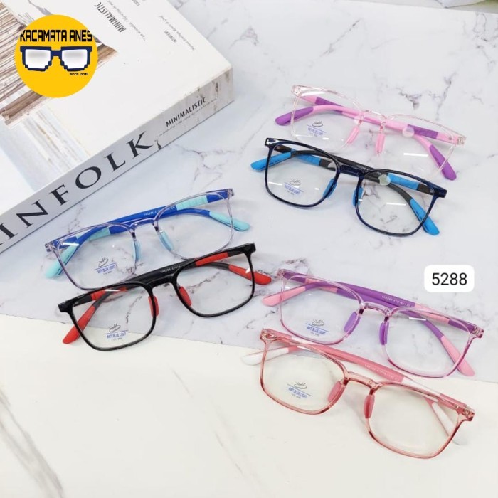 frame kacamata anak minus anti patah bulat - anti radiasi