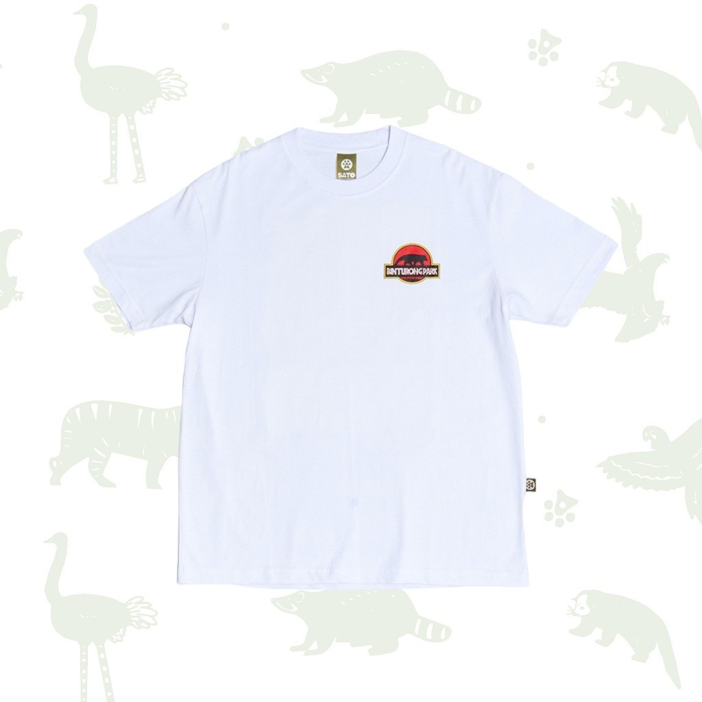 SATO 'ANO THE BINTURONG' OVERSIZED WHITE T-SHIRT - DEWASA