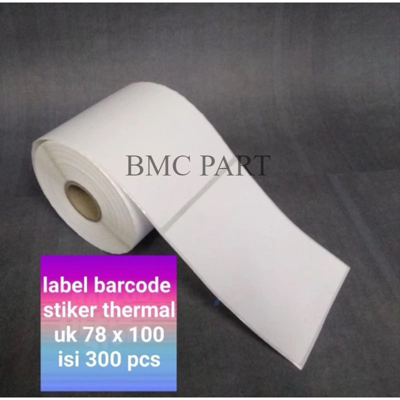 

KERTAS LABEL BARCODE THERMAL 78X100 MM / 78X100MM / 80 x 100 mm / 4" x 3" CORE 1 INCH