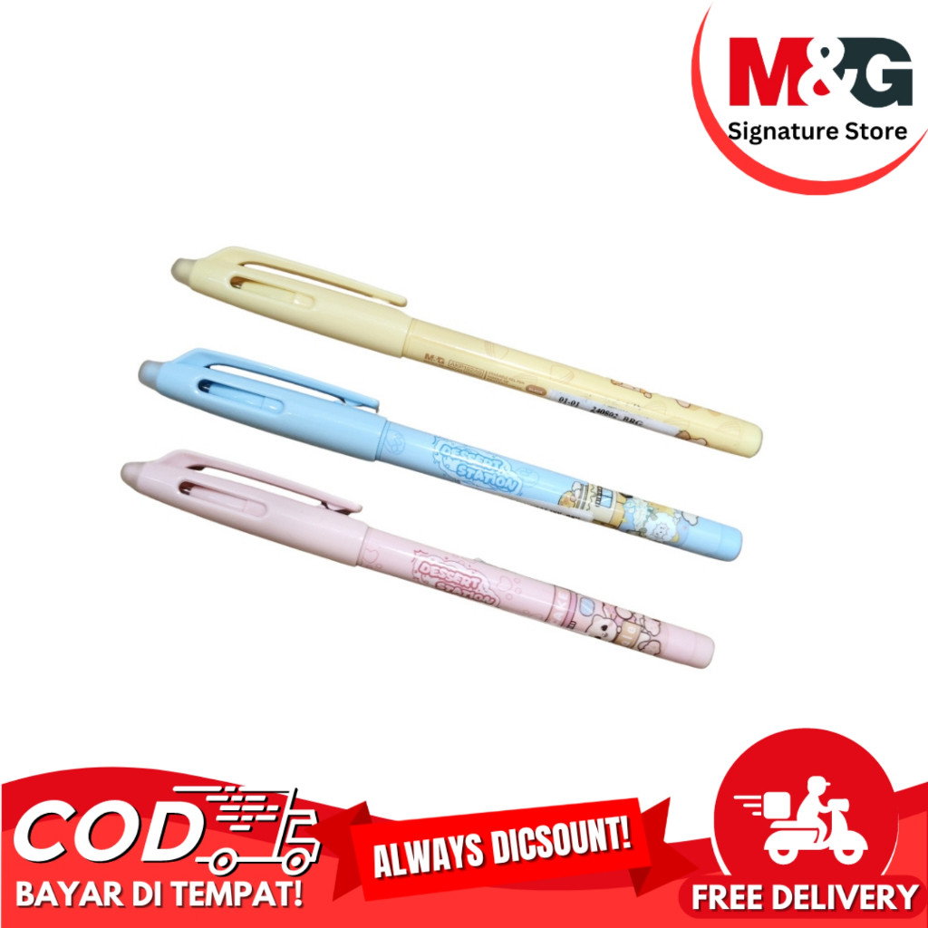 

Erasable Gel Pen M&G #AKP182A6 Pulpen Gel Bisa Dihapus Tip 0.5 mm - SATUAN