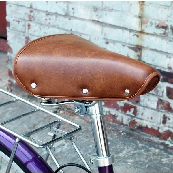 SADEL KULIT PER PEGAS PU LEATHER VINTAGE sepeda ROAD mtb MINION lipat folding ontel ONTHEL jadul - W