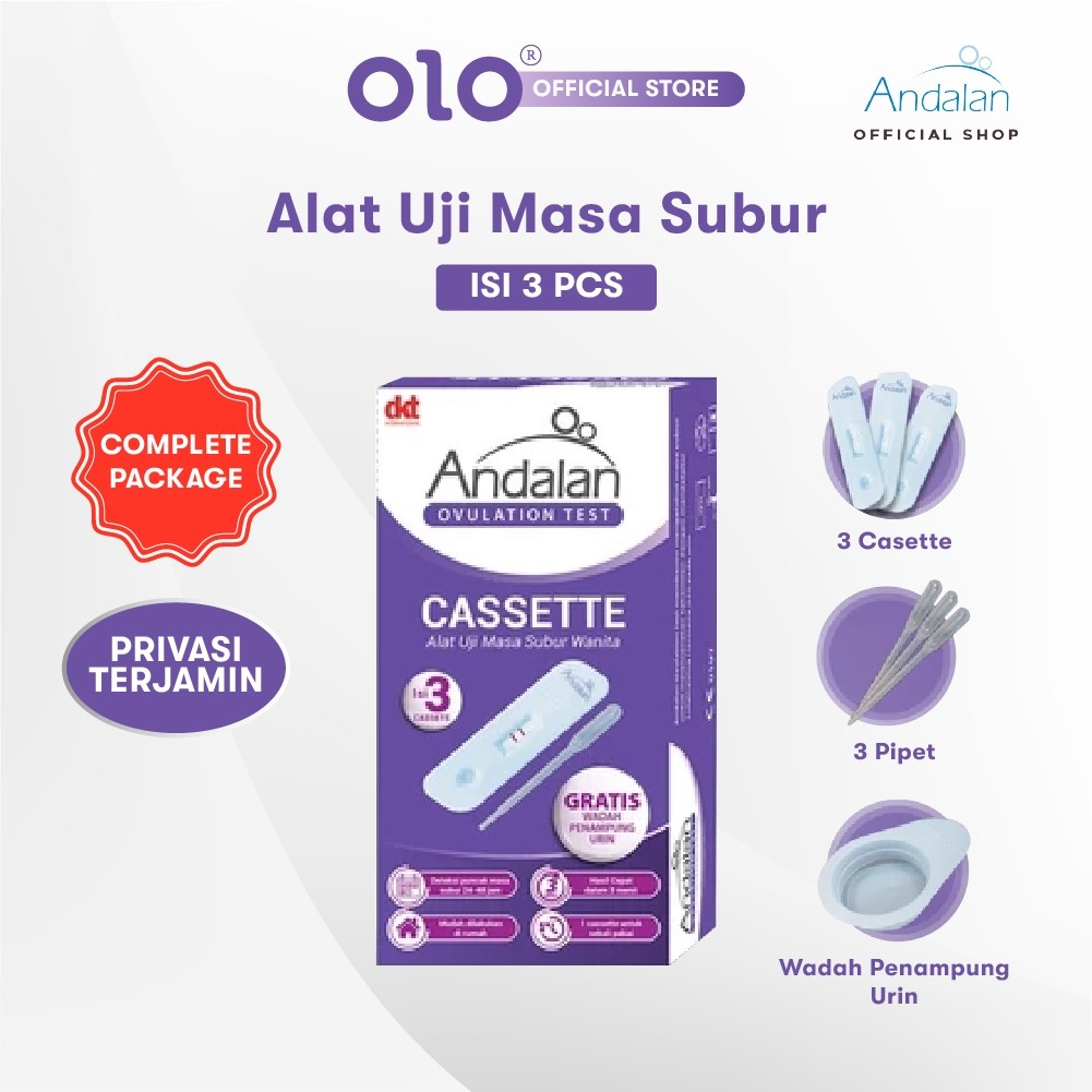 

Andalan Cassette Ovulasi Tes Alat Uji Masa Kesuburan 3 Pcs Ovulation Test Cassette