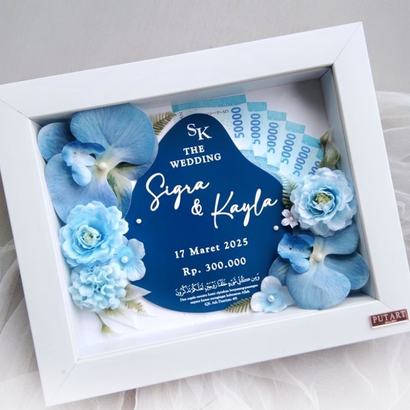 MAHAR UANG MURAH Mahar Pernikahan Estetik Bingkai Mahar Pernikahan 25 x 30 x 3,5 cm MAHAR UANG KEKIN