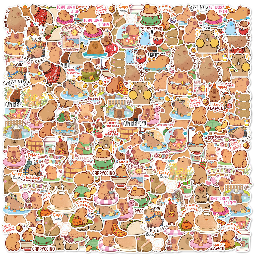 

50pcs of Different Capibala Cartoon Graffiti Stickers DIY Decorated Laptop Suitcase Guitar Classic Toy Waterproof PVC Decals