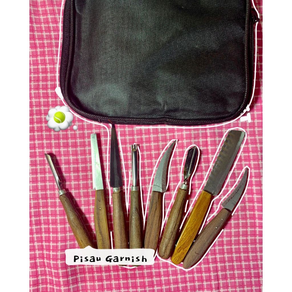 pisau ukir buah pisau garnish pisau carving pisau 1 set isi 8