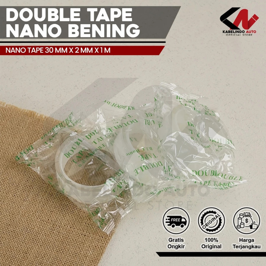 

DOUBLE TAPE NANO BENING TAHAN AIR 30MM X 2MM X 1M (P) HIGH QUALITY / NANO TAPE ISI BANYAK