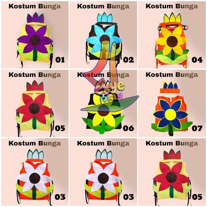 7.7 kostum bunga matahari/kostum karnaval / kostum  pentas seni