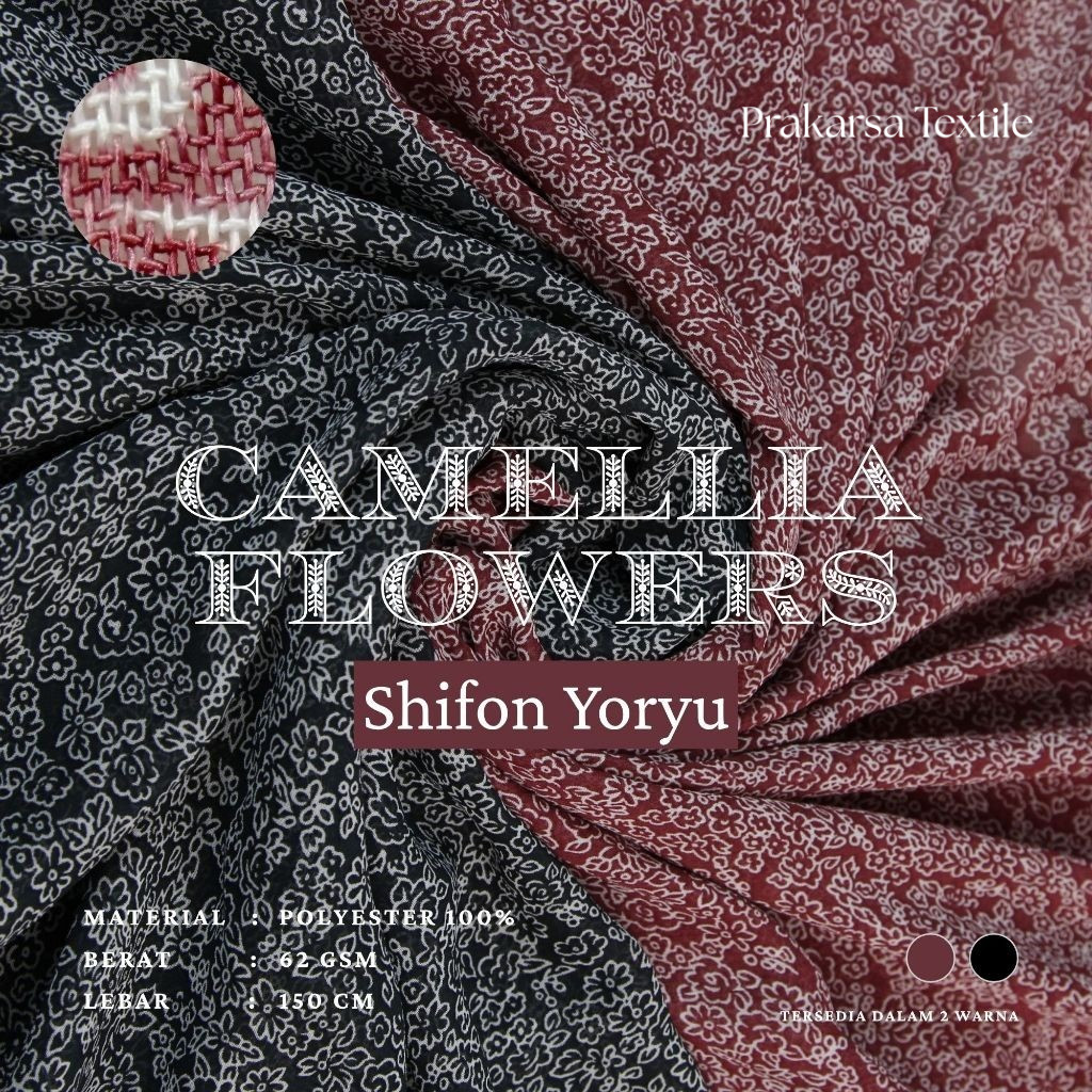 CAMELLIA SHIFON KAIN POLYESTER JATUH COCOK UNTUK KERUDUNG GAUN